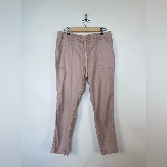 Level 99 Linen Drawstring Pant Pink Petals - Picture 1 of 8
